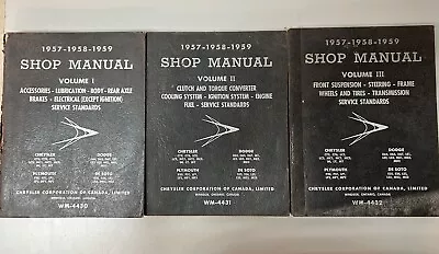 1957 1958 1959 CHRYSLER DODGE PLYMOUTH DESOTO Shop Service Manual All 3 VOLUMES • $99.99