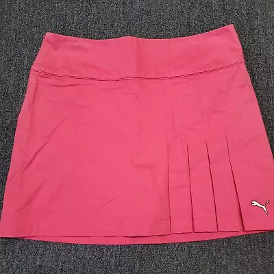 $36.01 • Buy Defect Ladies Puma Golf Pleated Skort Side Zip Solid Pink US 10