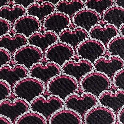 Vera Bradley For Baekgaard Mens Tie 100% Silk Tie Black & Pink New Without Tags • $11.99