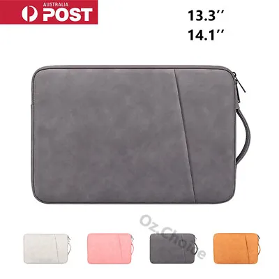 $20.95 • Buy PU Leather Slim Laptop Sleeve Bag Carry Case 13  14  For MacBook Dell ASUS HP