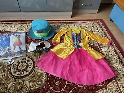 Girls Fancy Mad Hatter Costume Age 11-12 Years Old • £10