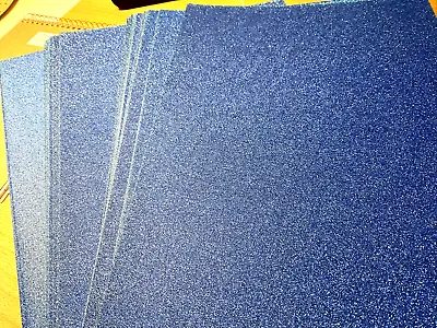 15 X A4 Sheets  Blue Glitter Card * Non Shed  * Beautiful * On Offer • £1.30