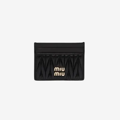 Miu Miu Matelasse Nappa Leather Card Holder Black ( FEDEX ) • $411