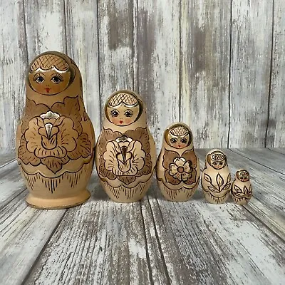 VTG 1994 5 Piece CEPRUEB NOCAG Hand Painted Signed Russian Nesting Dolls Poccur • $39.99