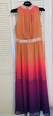 Stunning Multicoloured Evening Beaded Maxi Dress • £80