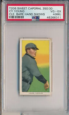 1910 T206 Sweet Caporal 350/30  Cy Young Cle Bare Hand- Psa 4(mk) Vg-ex (svsc) • $3499.99