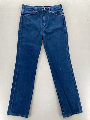 Vintage Wrangler Cowboy Cut Jeans Mens 32x34 Straight Leg Medium Blue Denim USA • $19.99