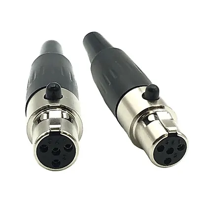 Lot Of 2 Mini XLR TA4F 4Pin Female Audio Connector Microphone Socket Adapter • $10.35