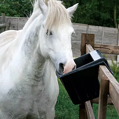 Strong Rubber Hook Over Portable Manger Hanging 15l Horse Feed Hay Food • £18.99