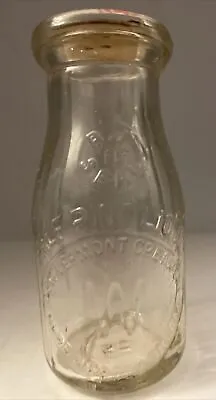 Vintage NEW VERMONT CREAMERY 1925 Half Pint Milk Bottle Providence Rhode Island • $9.99