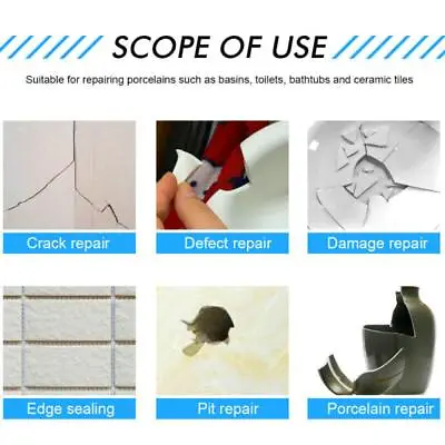 Porcelain Ceramic Repair Kit For Tub Tile – Fix Cracks  Chips – Floor Cream • £3.65