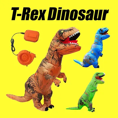 T-Rex Blow Inflatable Dinosaur Costume Adult Jurassic World Park Trex AU STOCK • $40.99