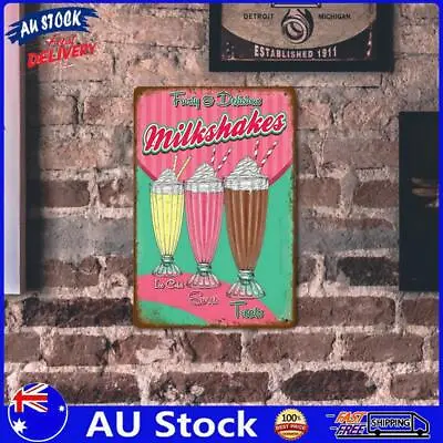 AU Ice Cream Metal Vintage Tin Painting Flat Tin Sign Wall Poster Bar Decor 20x3 • $8.69