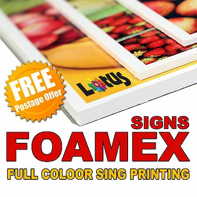 A2 (420x594 Mm) Size Foamex Foam Board Sign Full Colour Printing 5mm Thickness • £38