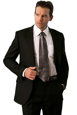 Men's Groomsman Shiny Sharkskin Herringbone 2 Button Solid 2 Piece Slim Fit Suit • $99