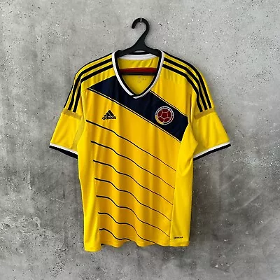 Colombia 2014 2015 Home Football Shirt Adidas World Cup Jersey Size L • £89.99