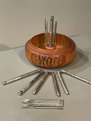 $24.95 • Buy Vintage Wooden Nut Bowl Set W/ FOUR Nutcrackers & ELEVEN Picks , MCM
