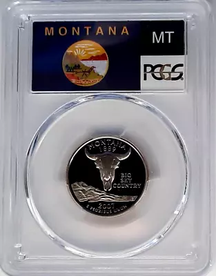 2007-S Clad Proof Montana State Quarter-PCGS PR 70 DCAM-State Flag • $31.99