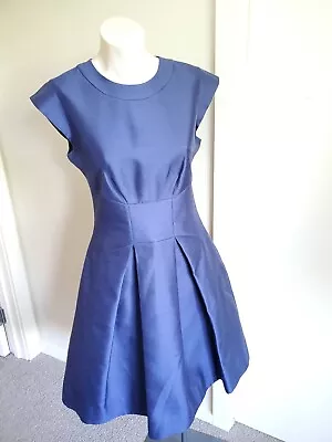 Kate Spade Size US 4 S AU 8 Blue Silk Cotton Cap Sleeves Flare Cocktail Dress • $120