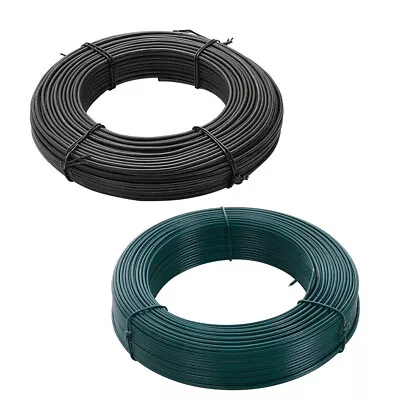 52/100m Plastic Coated Iron Garden Plant Cable Twist Ties Flexible Support Wire • £6.95