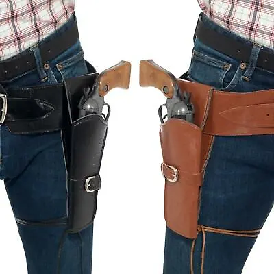 Adult's Single Toy Gun Pistol Holster Belt Cowboy Sheriff Costume Accessory Mens • £10.94