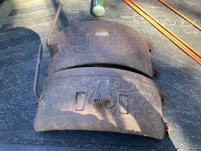 $49.99 • Buy Vintage Chubby Coal Stove Cast Iron Doors  15” X 7” As Found Make An Offer