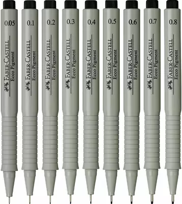 Faber-Castell Ecco Pigment Fineliner Pen Black 0.05mm - 0.8mm Available • £3.99