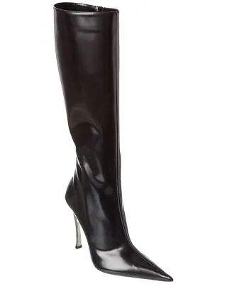 Versace Pin-Point Leather Knee-High Boot Women's • $983.99