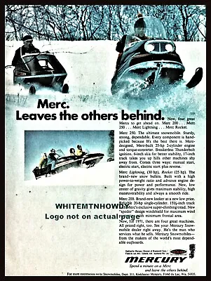 1971 MERCURY Merc 200  250 Lightning And Rocket Snowmobile Vintage Photo AD • $12.99
