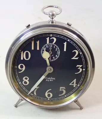 Vintage Westclox Big Ben Black Dial Peg Leg Alarm Clock • $20.50
