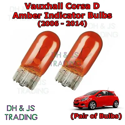 For Vauxhall Corsa D Amber Side Indicator Bulbs Flash 501 Side Tail Pair (06-14) • $4.09