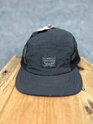 Levi's Hat Cap Adjustable Black 5 Panel Strapback Mens Adjustable Adult NWT • $21