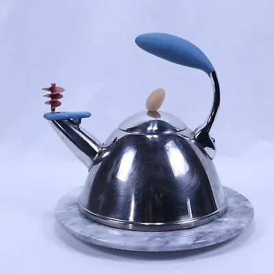 Michael Graves ALESSI Modernist Vintage 80s Teapot Kettle Stainless Steel Taiwan • $70