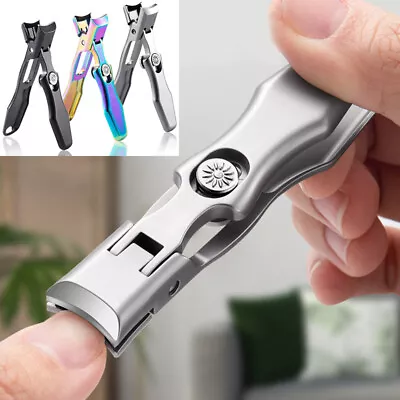 Portable Ultra Sharp Nail Clippers Wide Jaw Opening Anti-Splash Stainless Steel • $5.99