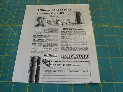 THE FARM QRTLY- AUTUMN 1951 -ad- A.O. SMITH HARVESTORE - SAVE $ / Milwaukee WIS • $8.99