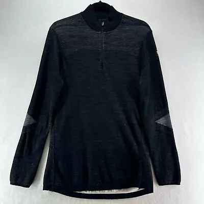 Smartwool Shirt Mens Sz M Intraknit Merino 200 1/4 Zip Thermal Base Layer Black • $29.99