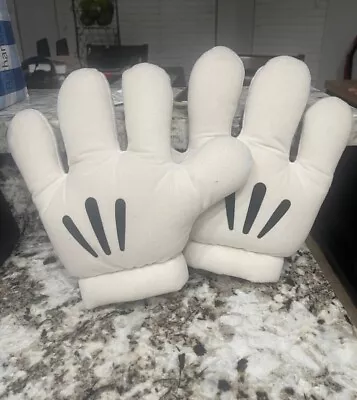 Disney Parks White Mickey Mouse Gloves Plush Hands Costume Adult  • $15