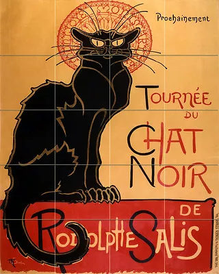 Art Deco Cat Vintage Chat Noir Ceramic Mural Backsplash Bath Tile #2291 • $181.98