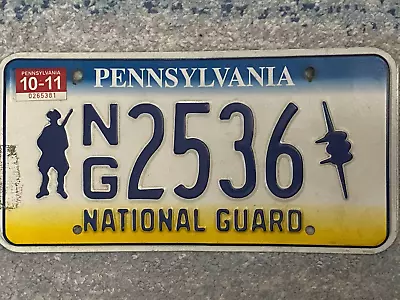 EXTREMELY RARE 2011 Pennsylvania National Guard License Plate # N/G2536 Military • $185