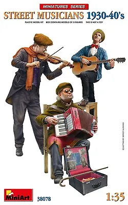 Miniart 1:35 Scale Model Kit WW2 Era STREET MUSICIANS 1930-40's MIN38078 • £14.04