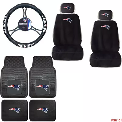 NFL New England Patriots Car Truck Seat Covers Floor Mats & Steering Wheel Cover • $137.69