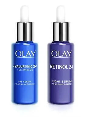 Olay Hyaluronic Acid + Vitamin B5 Day And Retinol Night Serum Set RRP £36 • £21.99
