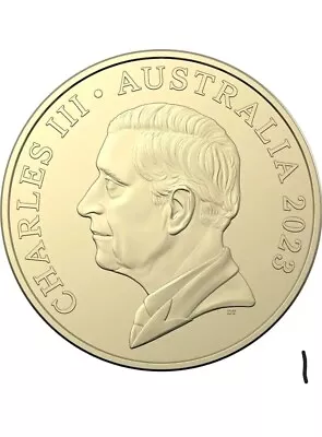 2023 Australian One Dollar $1 Coin KING CHARLES - MOB OF ROOS - UNC Mint Ex Roll • $4.50