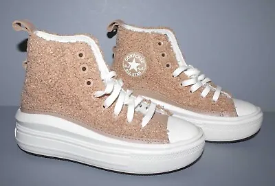 $64.99 • Buy Converse Chuck Taylor Move 2  Heel High Top Сream Sherpa Sneakers Womens 5.5