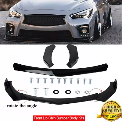 For INFINITI G35 G37 Q50 Q60 Q70 Front Bumper Lip Spoiler Body Kit Glossy Black • $37.29