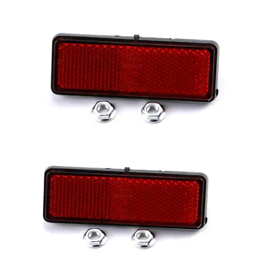 2 Pcs Universal Red Warning Rectangle Reflector For Car Motorcycle ATV Dirt Bike • $10.88