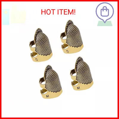 4 Pack Sewing Thimble Finger Protector Adjustable Finger Metal Shield Protector • $4.62