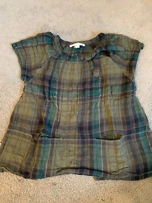 Marie Chantal Age 5 Khaki Green Cotton Girls Top - Excellent Condition • £15