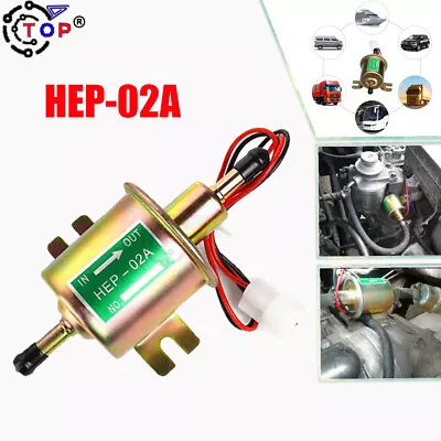 $10.88 • Buy Electric Fuel Pump HEP-02A Universal 2.5-4PSI Gas Diesel Inline Low Pressure 12V
