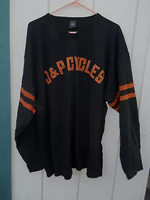 Classic  J & P Cycles   Sewn Name Long Sleeve Tee Shirt Sz Lrg Cotton By F-out • $25